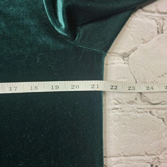 Vintage Sport Savvy Forest Green Velvet Long Sleeve Knit Top Size Large Made USA - Picture 8 of 10